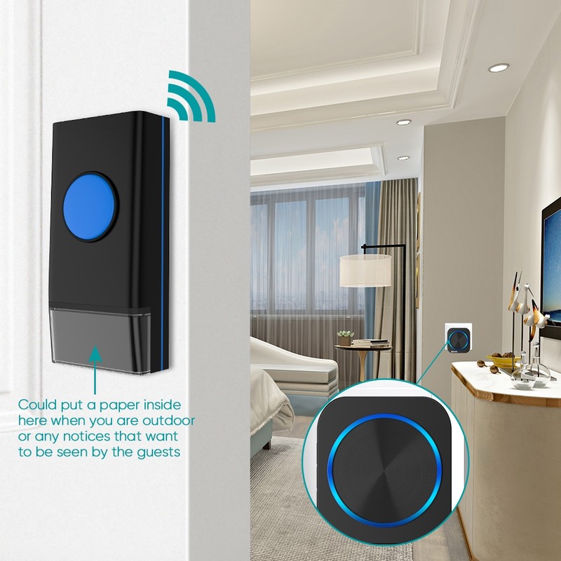 Waterproof Doorbell Chime Kit, EECOO Wireless Door Bells Operating at
