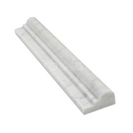 Carrara White Honed Marble Chair Rail Molding 2x12
