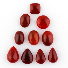 CRYSTALIS 10pcs Natural Mexican Fire Opal, Loose Gemstone, Wholesale Bulk Cabochons, Jewelry Making Supply, Chakra Healing Polished Stones, Wire Wrapping, DIY, Gem Collection, 6-8mm