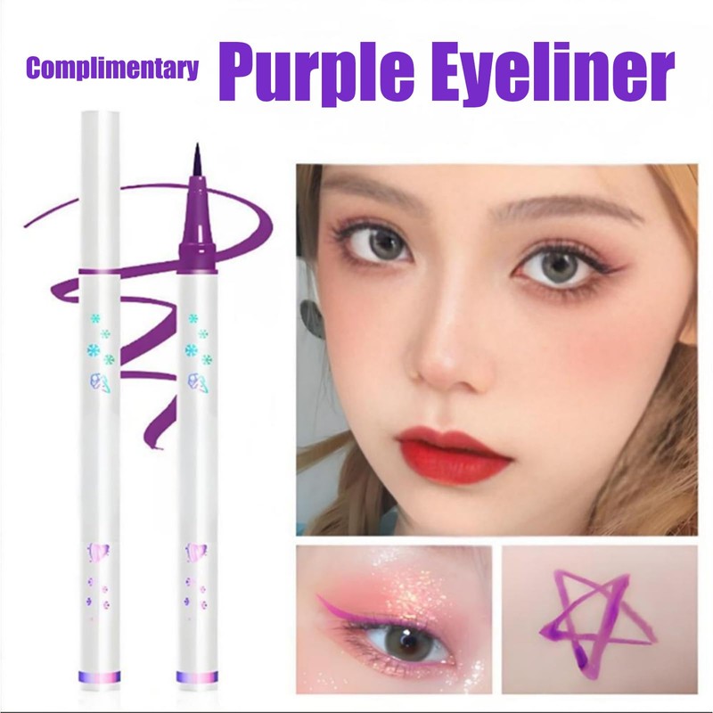 5D Purple Mascara & Eyeliner Set, Waterproof Mascara for Women