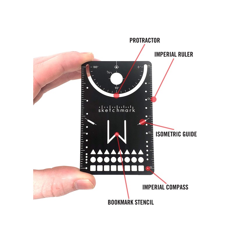 Sketchmark Original Stainless Steel Bookmark Stencil - Credit Card Tool