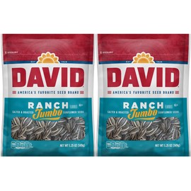 David, Sunflower Seeds, Roasted & Salted, Ranch, 5.25oz Bag (Pack of 2)