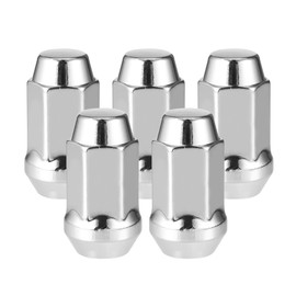 X AUTOHAUX 5 Pcs Wheel Lug Nuts Compatible for Ford Explorer for Lincoln MKS, Durable Chorme Plated 1/2-20 Carbon Steel Silver Tone Tire Lugnuts
