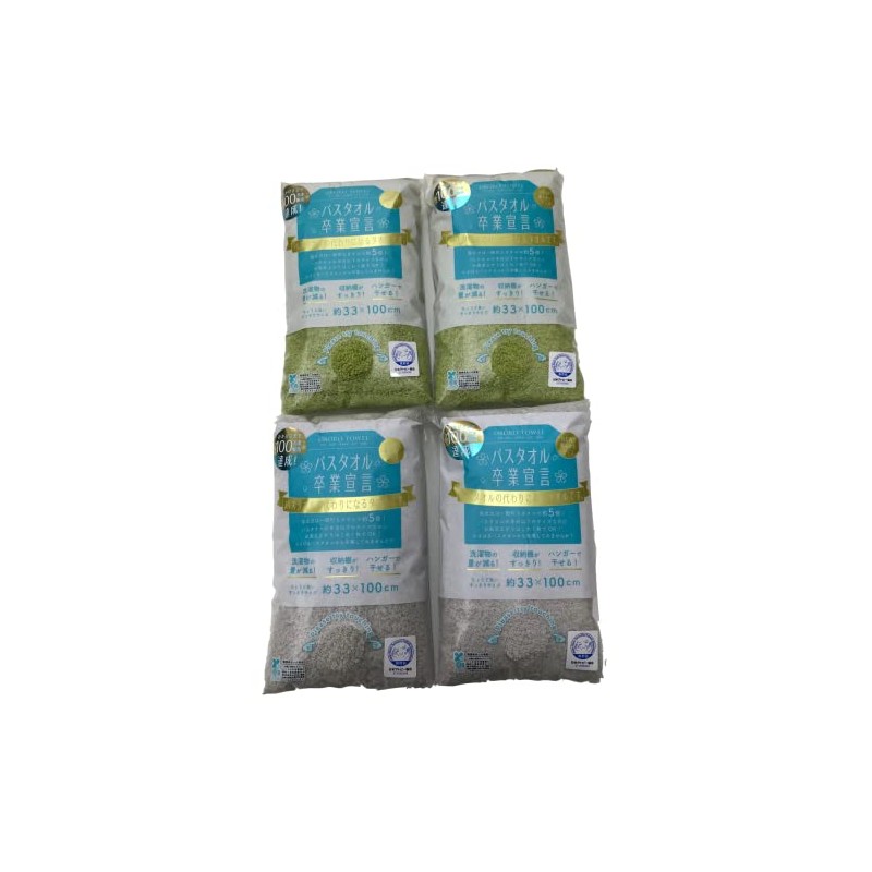 Set of 4 Bath Towels, Graduation Declaration, 13.0 x 39.4