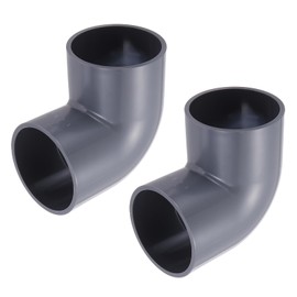 PATIKIL 4" OD Elbow 90 Degree Duct Connector, 2 Pcs PVC Plastic Dryer Hose Connector Pipe Fitting Adapter Coupling for Vent Hose or Straight Pipe Systems DIY Home Factory Industrial, Gray