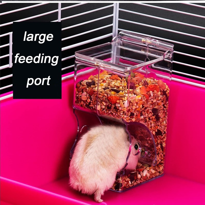 Lucky Interests 2 pcs Hamster Automatic Feeder 300ml, Food Dispenser