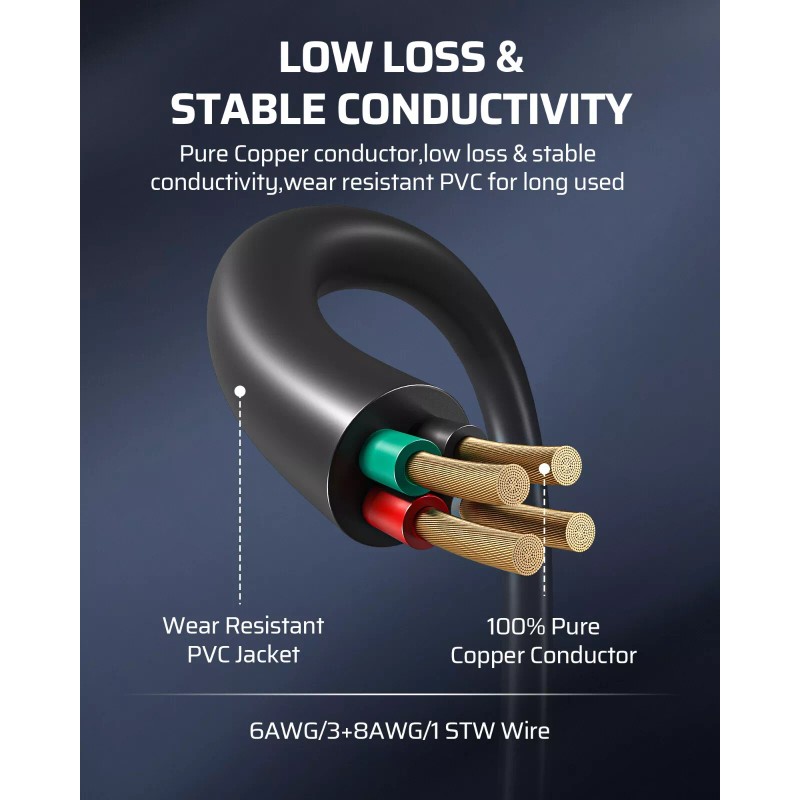 DEWENWILS 50 Amp RV Extension Cord, 125/250VAC 12500W Heavy Duty