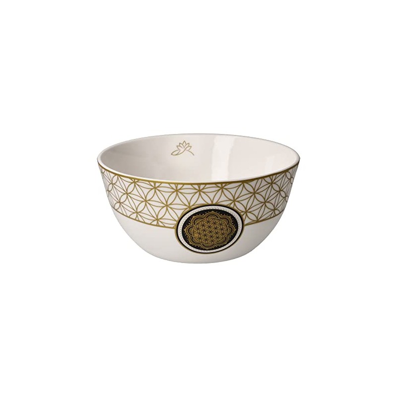 Bowl Lotus Flower of Life White Yin Yang