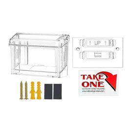 Marketing Holders Clear Outdoor Vehicle Business Card Holder for 3.5" x 2" Contact Info Cards Take One Sticker and Two Sided Tape Included Heavy Duty Plastic