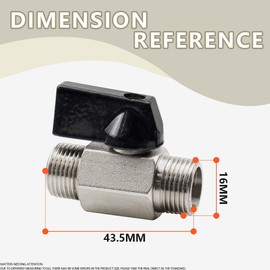 Bwintech 5 pieces 3/8 inch BSP male thread x male thread brass nickel-plated mini ball valve shut-off valve