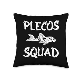 Plecostomus Pleco Fish Aquarium Food Tank Zebra Cave Throw Pillow, 16x16, Multicolor