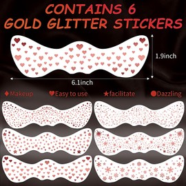 Glitter Freckles Face Tattoo, Glitter Freckles, Sparkle Freckles Temporary Tattoo, Brown Face Speckles Patches, Cute Glitter Makeup Accessories for Women Girls 6 Sheets