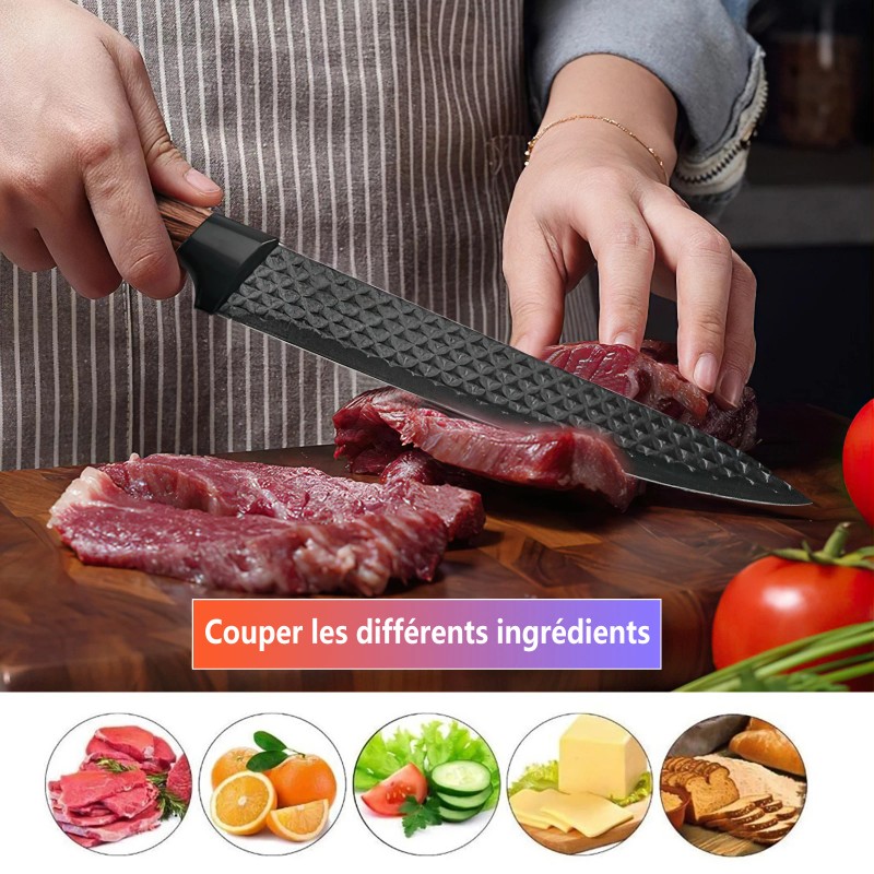 6pcs High Carbon Stainless Steel Knives Handmade Forged Cleaver Chef