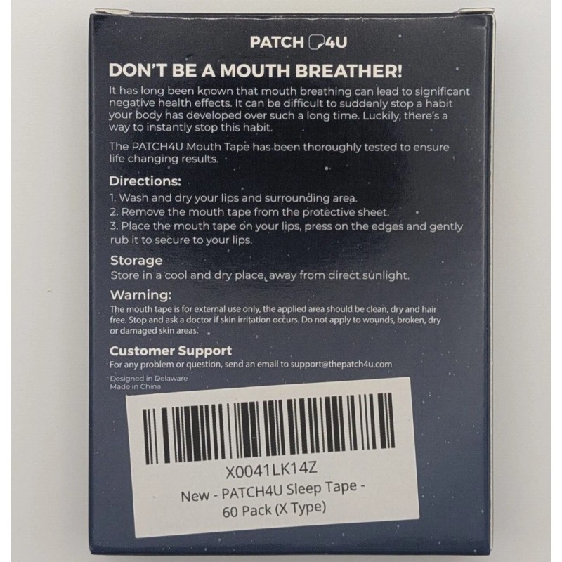 patch4u Premium Face Mouth Tape for Snoring, Hypoallergenic