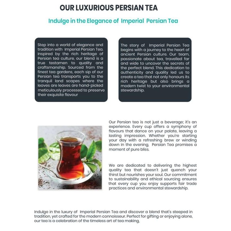 IMPERIAL PERSIAN TEA, 100% Natural, Turkish Black Tea, Aromatic, Relaxing,