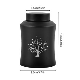 Amexo Stainless Steel Pet Urn Portable Pet Cremation Urns Burials for Dogs Cats Cat Urns for Home Memorial Urn Suitable for Dogs Cats and Other Small Animals (Black)
