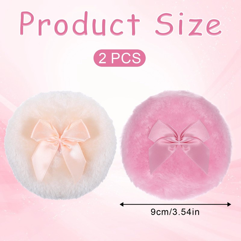 2 PCS Body Powder Puff, 3.5 Inch Dusting Powder Puff,