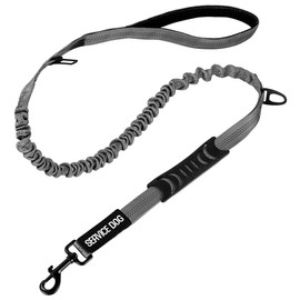 IronSeals 5.2-6 Ft Retractable Reflective Dog Leash Strong Bungee Shock Absorbing Dog Leash with Car Seatbelt and Double Padded Handle for Medium Large Dogs