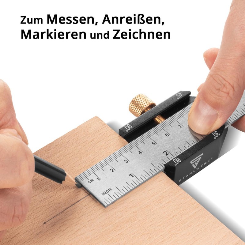 STAHLWERK Angle Stop Ruler | Marking Gauge | Marking Gauge