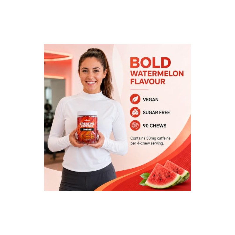 WellBoost Creatine & Caffeine Chews | 5,000mg | Watermelon |