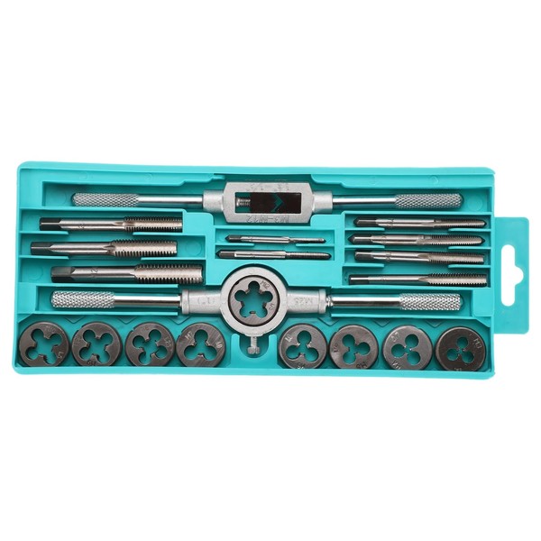 sourcing map 20pcs Metric Tap and Die Set M3-M12 Rethreading
