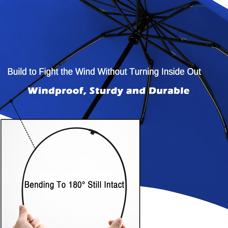 LANBRELLA Umbrella Reverse Travel Umbrella Windproof Compact Folding - C2.7
