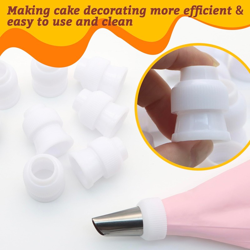LUTQ 10 Pack Piping Bag Couplers for Icing Nozzles, Medium