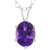 Gem Stone King 925 Sterling Silver Purple Amethyst Pendant Necklace
