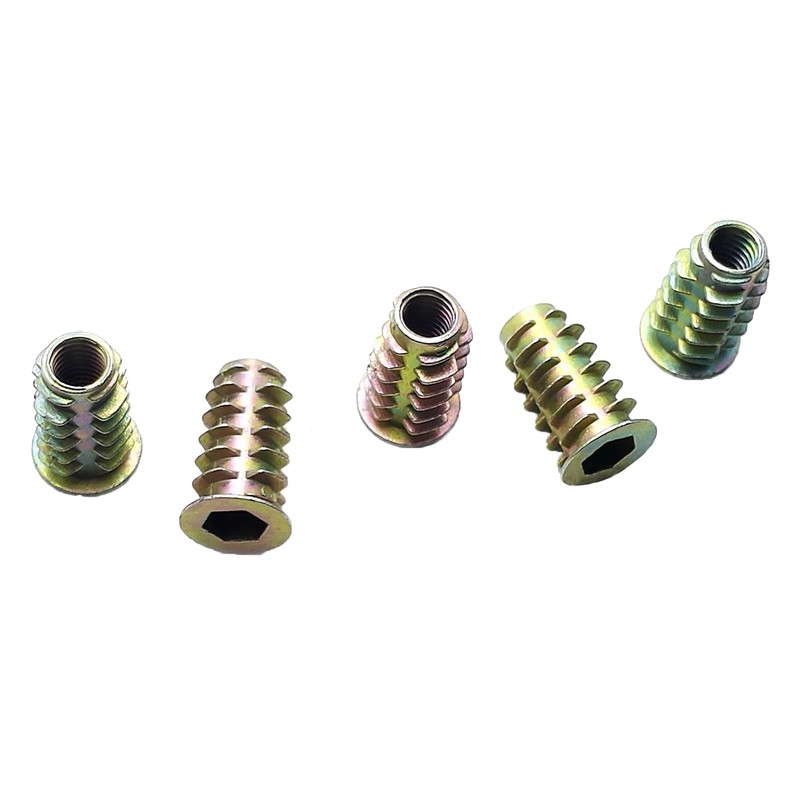 20x M6 x 20mm Furniture Hex Drive Flat Head Nuts