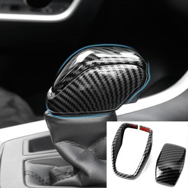 Nosxxus for Totoya RAV4 2019-2023 Gear Shift Knob Cover,Carbon Fiber Grain Interior Protective Gear Shift Trim for Toyota Highlander 2020-2023- Carbon Fiber