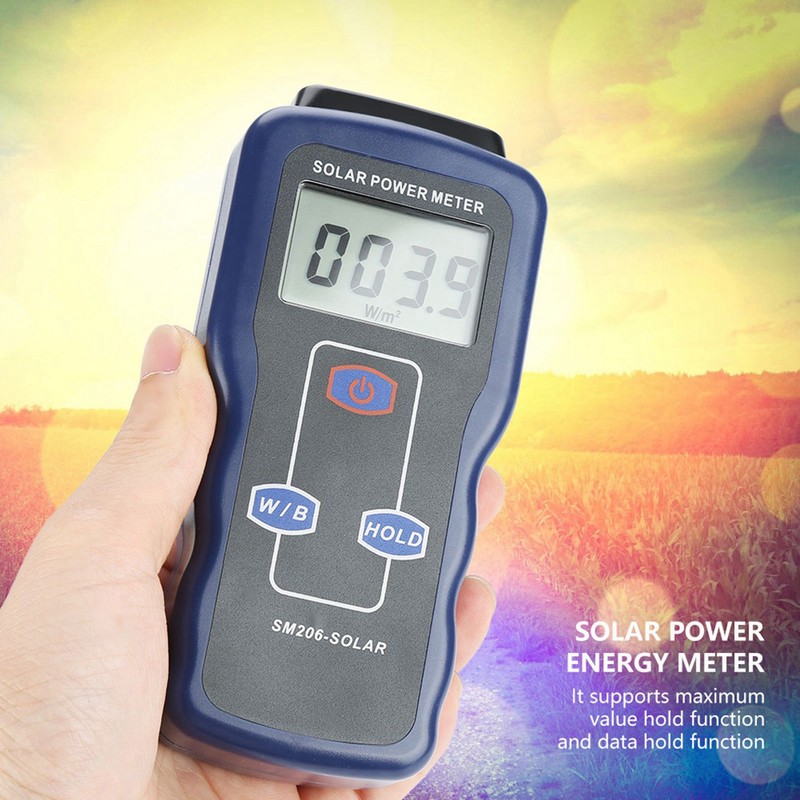 SM206 Digital Solar Power Meter Sun Light Radiation Measuring Testing