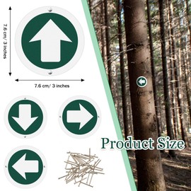 Amylove 36 Piece Trail Markers Bright Reflective Trail Markers Green Bright Trail Signs Trail Marking Reflectors for Hiking Hunting Camping Backpacking Walking Driveway Office New Place, Easy to Mount