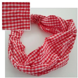 unbranded NEW RED WHITE LRG CHECKERED GIFT HAIR STRETCHY ELASTIC HEADBAND BANDANA GIFT NWT