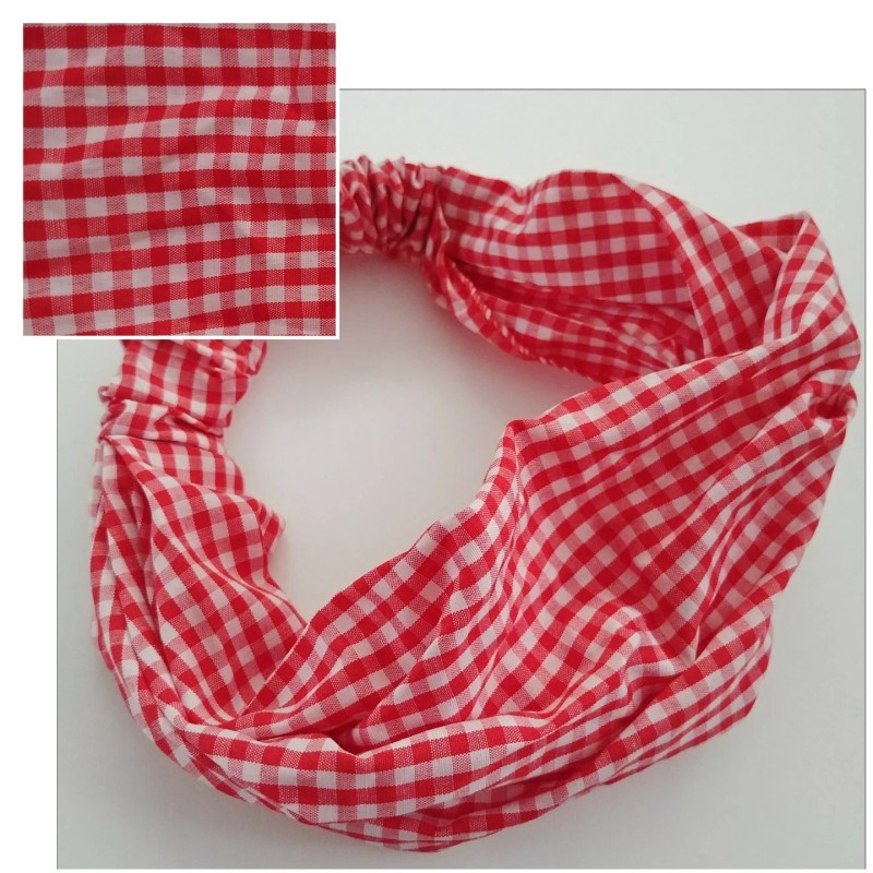unbranded NEW RED WHITE LRG CHECKERED GIFT HAIR STRETCHY ELASTIC