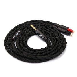 LINSOUL Tripowin GranVia Upgraded OFC High Purity Headphones Audio Replacement Cable, HD650 Headphone Jack for HD650/HD600/HD580/HD660S/Massdrop HD6XX/HD58X Jubilee (4.4 mm Plug, 1.5 m Length, Black)