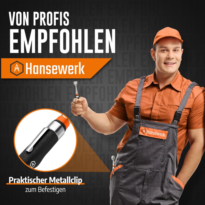 Hansewerk® Original Rod Magnet Telescopic Magnet Extendable Magnetic Pick-Up 80
