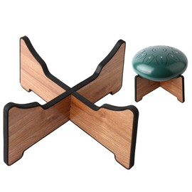 Foldable Ethereal Drum Stand, Wooden Tongue Drum Supply Rack Percussion Instrument Holder Drums Bracket Professional Musical Hand Pan for Home or Stage Performance