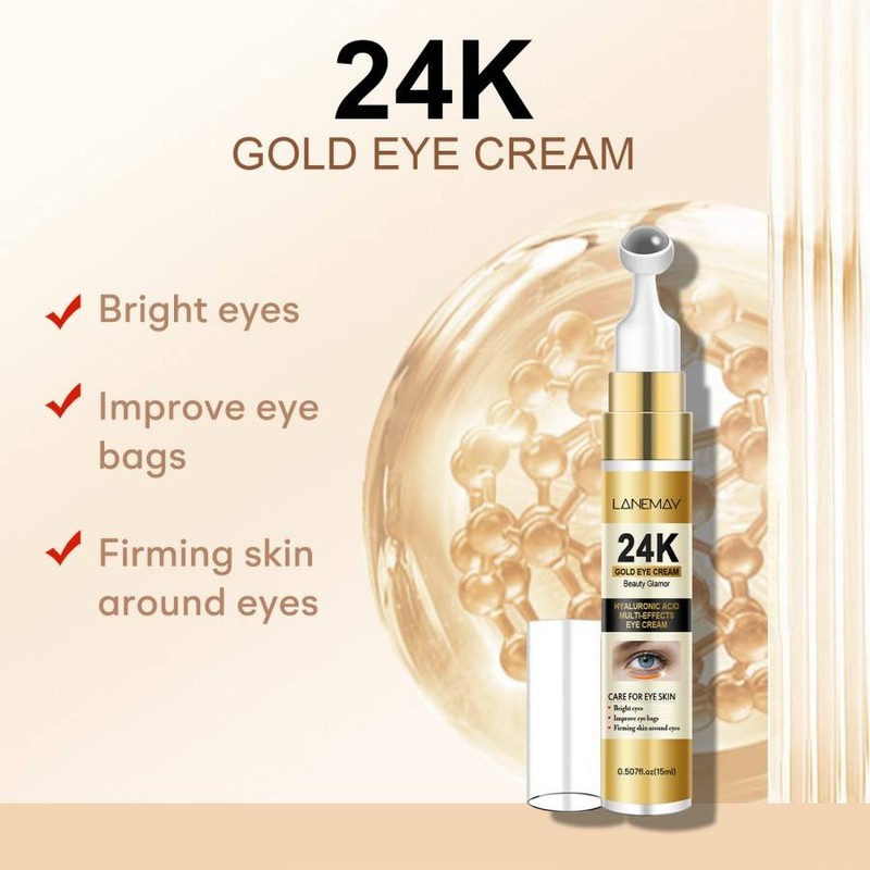 24K Gold Body Cream, Anti-Wrinkle Formula, Helps Reduce Dark Circles