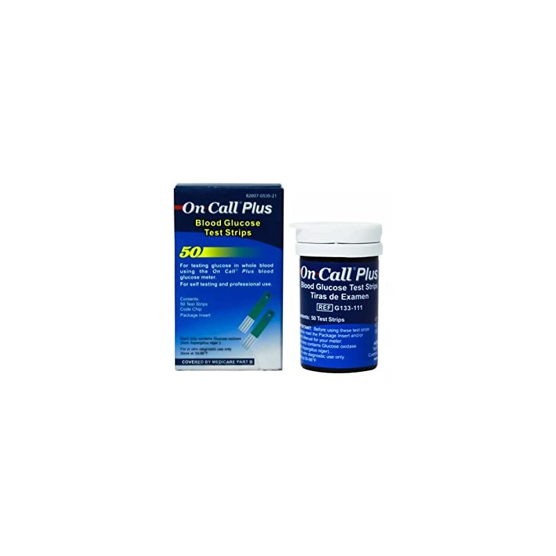 On call glucosa en la sangre tiras de prueba 50