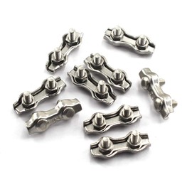 M2 Wire Rope Clip Clamp 304 Stainless Steel Duplex Cable clip （Pack of 20）