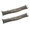 Gray Fabric Welcome Draft Stoppers, 32.68x3.15x5.91Inch, Set of 2