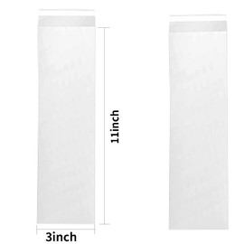 KoberrLi 3 x 11-inch Pretzel Rod Bags, 100Pcs Pretzels Individual Bags, Clear Cellophane Bags and Long Pretzels Sticks for Dipping Bags
