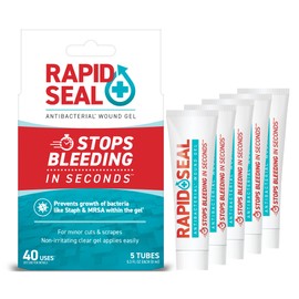 Wound Gel (5 Tubes) | Stops Bleeding in Seconds, Ideal for Cuts, Scrapes and Razor Nicks for Emergency First Aid Supplies