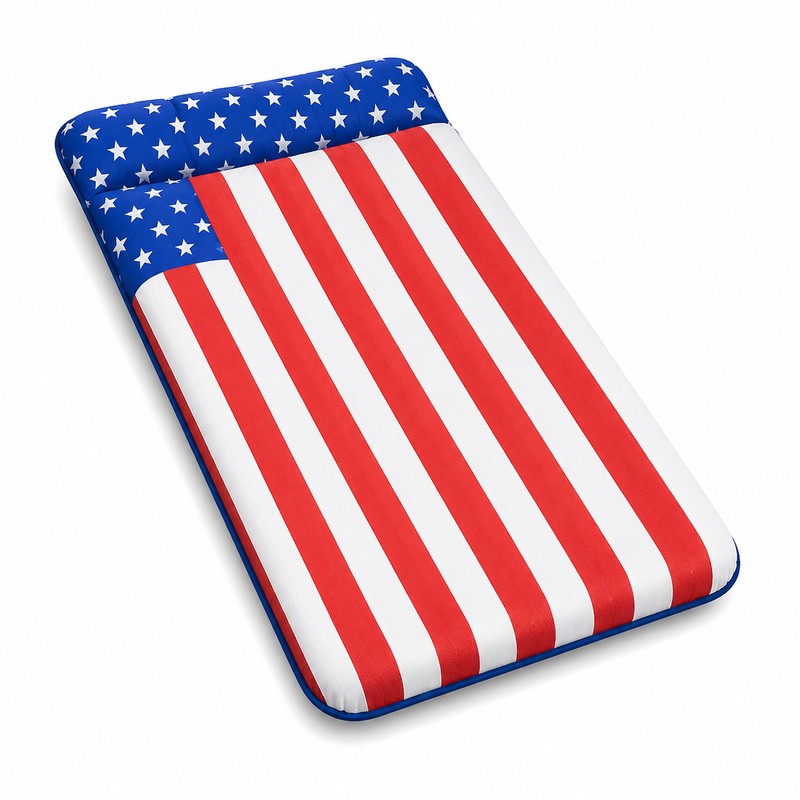 Fabric-Covered Inflatable Pool Float for Adults – Oversized Patriotic Lounger