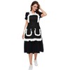 LilMents Women's Ruffles Outline Retro Pockets Apron Kitchen Cooking Cleaning