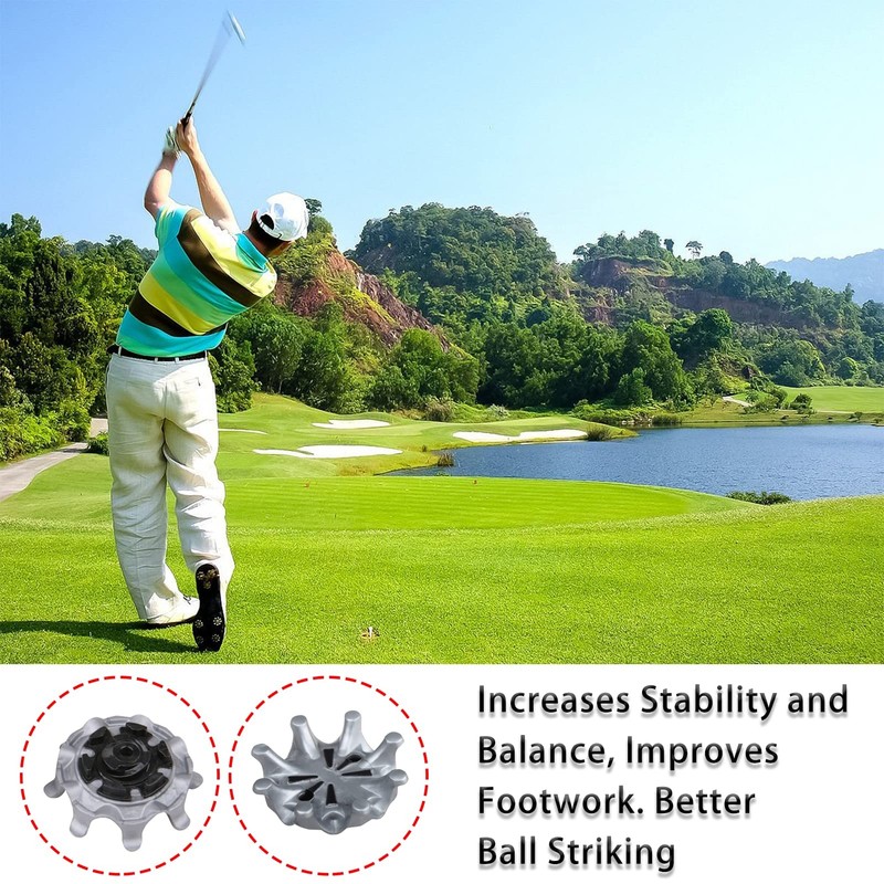 Golf Spikes Replacements 10Pcs Training Parts Black Golf Shoe Spikes