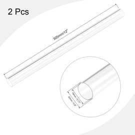Recogwood 1Pc Acrylic Pipe Clear Rigid Round Tube 18mm ID 20mm OD 305mm for Lamps and Lanterns, Water Cooling System