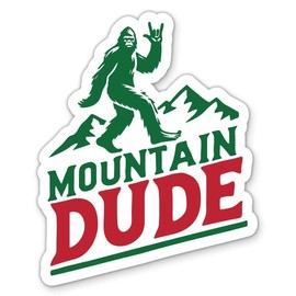 Bigfoot Mountain Dude Sticker - 3" Laptop Sticker - Waterproof Vinyl for Car, Phone, Water Bottle - Bigfoot Cryptid Decal
