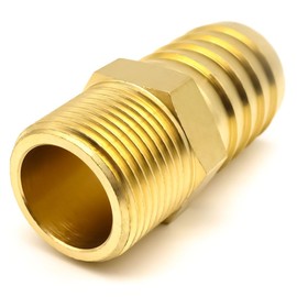 AHFMANG 2PCS Brass Hose Barb Fitting 1" Barb x 3/4" NPT Male Adapter