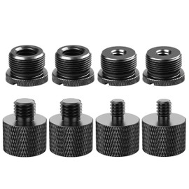 IXTECH Mic Stand Adapter Set 8 pieces Metal Microphone Stand Screw Thread Adapter 5/8 Female to 3/8 Male 3/8 Female to 5/8 Male 5/8 Female to 1/4 Male 1/4 Female to 5/8 Male Tripod Adapter